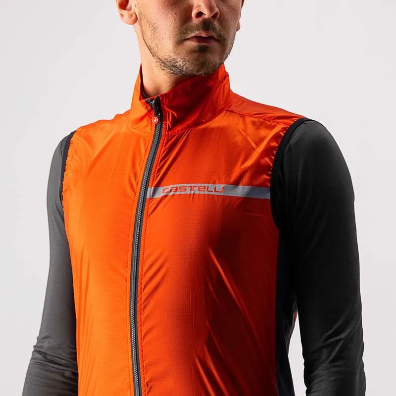 Castelli Squadra Stretch Vest in Fiery Red and Dark Gray-5